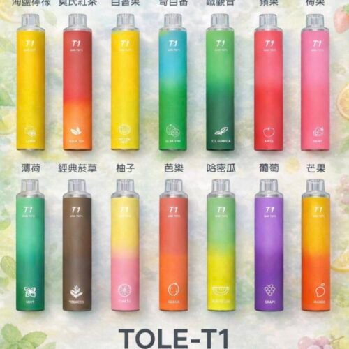 TOLE T1 一次性電子煙 8000口｜600mAh 電池｜9 種風味可選